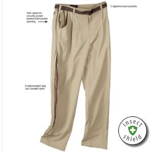 Rail Riders Mens UPF 30 Utility Fishing Hiking Pants Birch Tan Eco Mesh Size 2XL